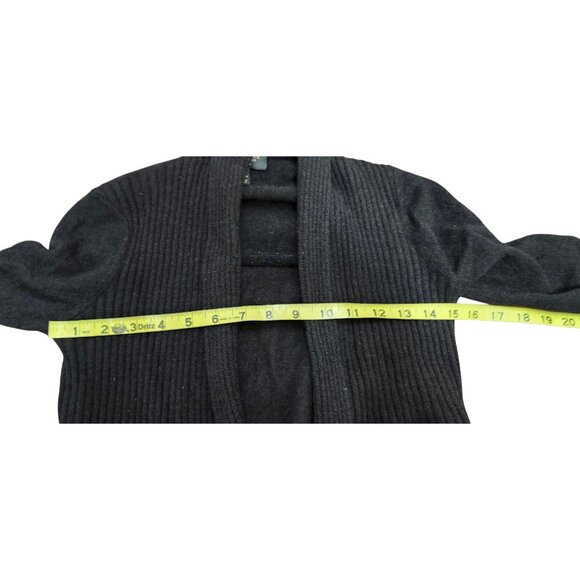 Cashmere Charter Club Luxury Pleated Open-Front Cardigan (Deep Black, XS) - Picture 10 of 12